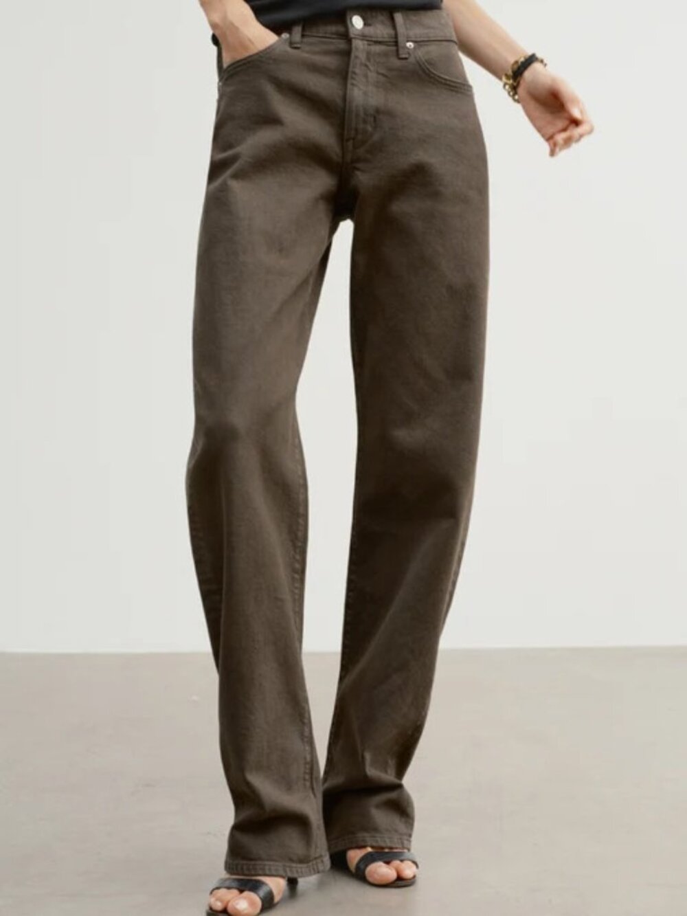 AYR The Getup Barrel Leg Jeans Faded Black Brown Wash 24